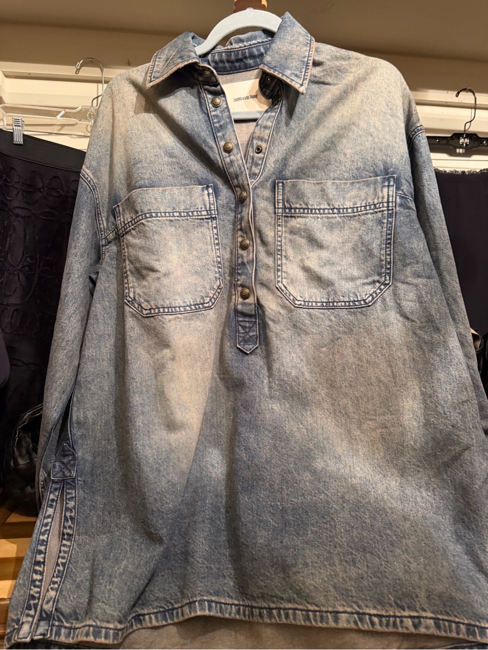 Zadig & Voltaire Timona Denim Shirt size M - Picture 9 of 9